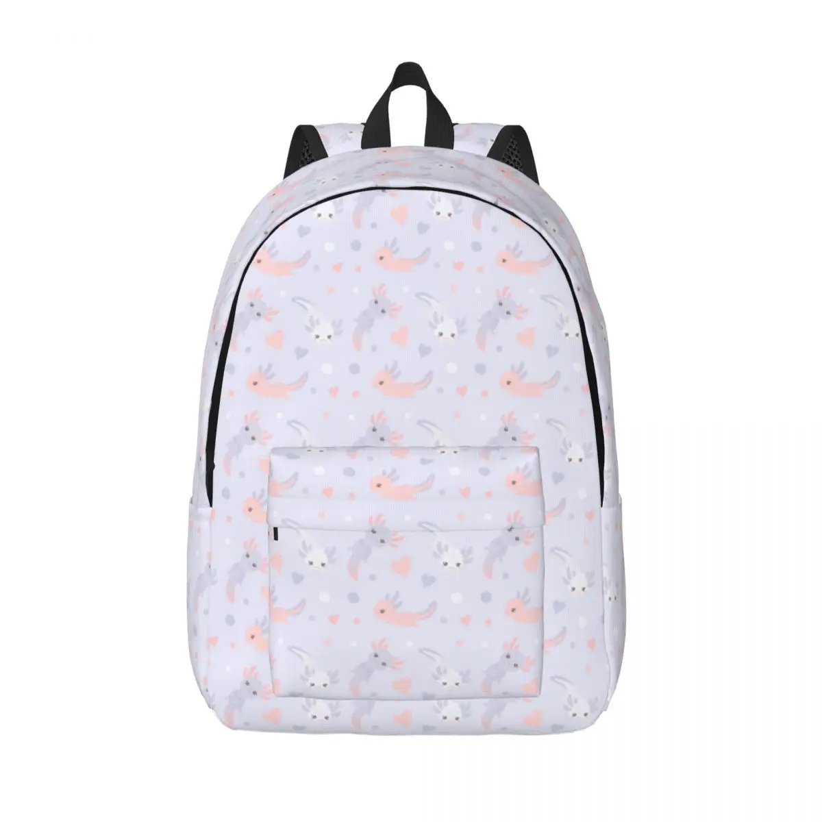 Axolotl Sea Animal Backpack Middle High College School Student Pink Bookbag Teens Daypack Sports