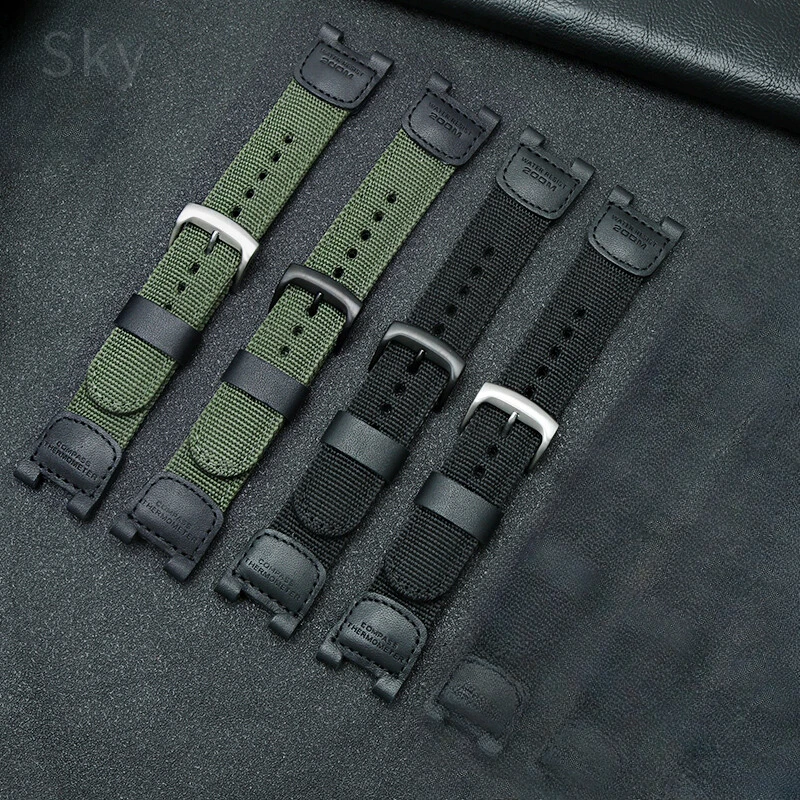 For Casio 24x12mm 3157sgw-100 SGW-200 Series Mountaineering Outdoor Canvas Resin Silicone High Quality Nylon Watch Strap