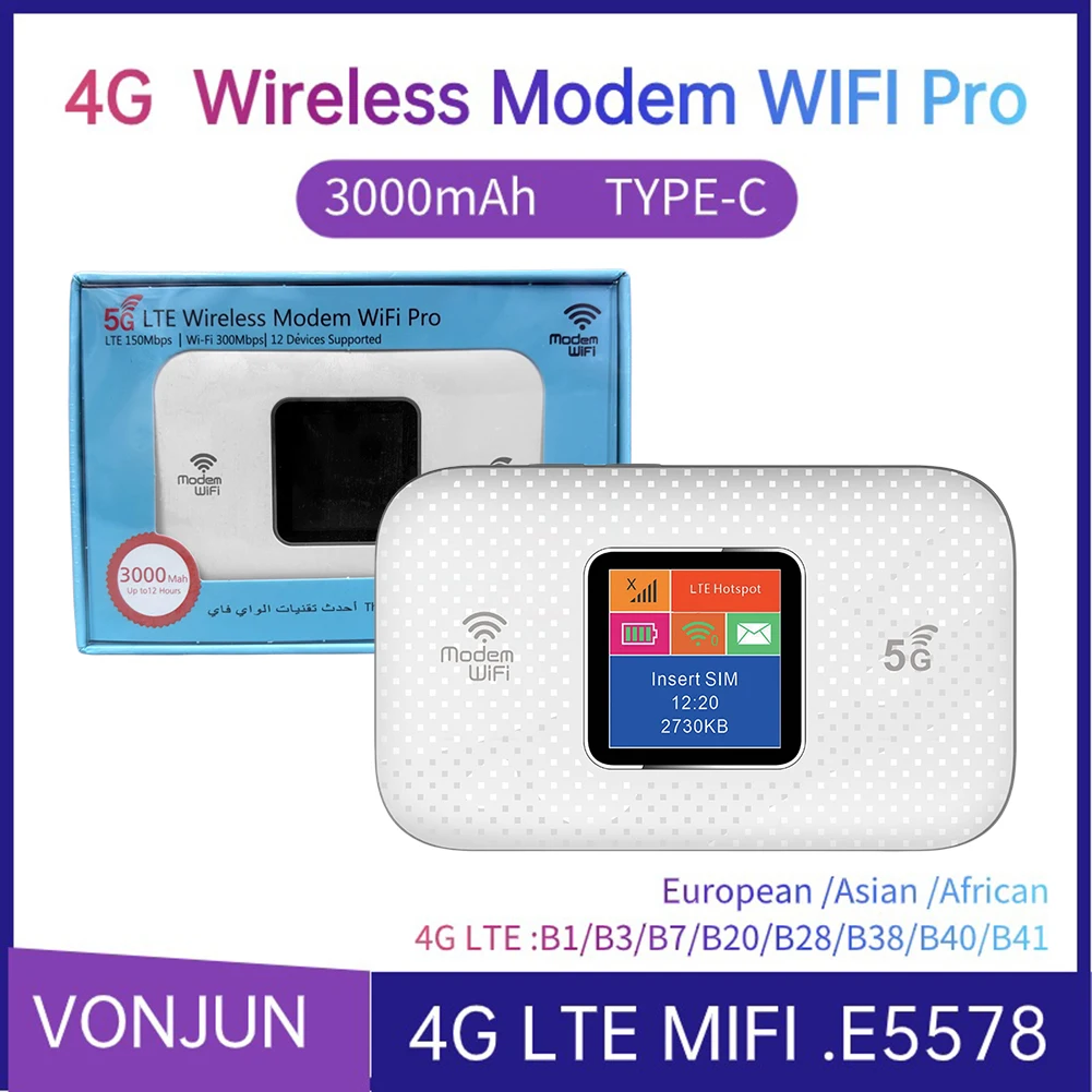 

4G/5G Mobile WIFI Router 150Mbps 4G LTE Wireless Router With Sim Card Slot Portable Pocket MiFi Modem Car Mobile Wifi Hotspot
