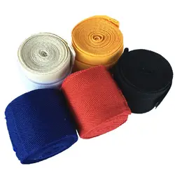 Cotone 2 5m boxe Soft Hand Wraps punzonatura bende da polso protezione uomo donna forniture sportive