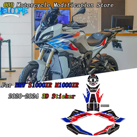 BMW S1000XR S1000 XR M1000 M1000XR 2020-2024 오토바이 액세서리 Fishbone 연료 오일 탱크 패드 보호 3D 스티커 데칼