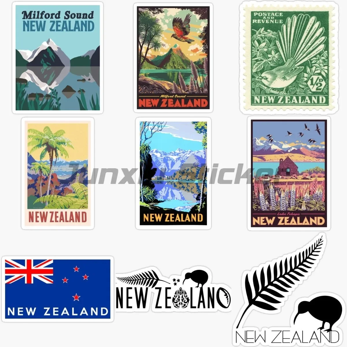 

New Zealand Flag NZ Creativity Stickers Van Bike Motorcycle Laptop Window Truck Helmet Racing Refrigerator Decoration Car Decals