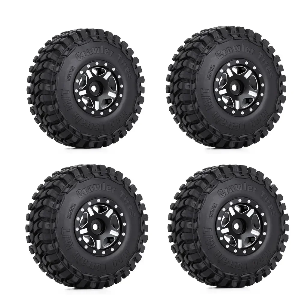 

52*18mm 1.0" Beadlock Wheel Rims Tires Set for 1/24 RC Crawler Car Axial SCX24 AXI00001 Deadbolt Gladiator Xiaomi JIMNY