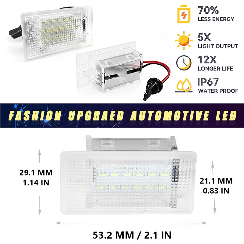 1Pcs LED 자동차 도어 트렁크 조명 포드 포커스 Mondeo Galaxy Transit Ecosport Fiesta C-Max Fosion S-Max 용 수하물 발 밑 공간 램프 썸네일 5