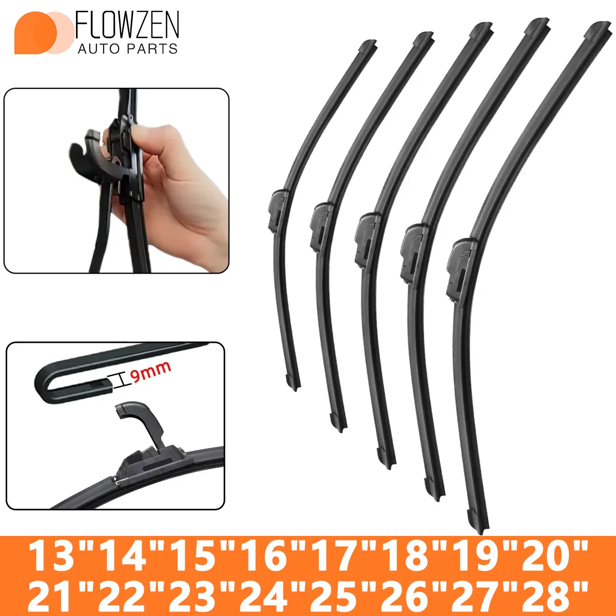 1 case automobile windshield wiper blade 13-28 J/U general purpose soft rubber Four Seasons boneless car wiper blade soft rubber wiper wiper fine quiet unstriped durable noiseless scathless front glass wiper blade auto parts