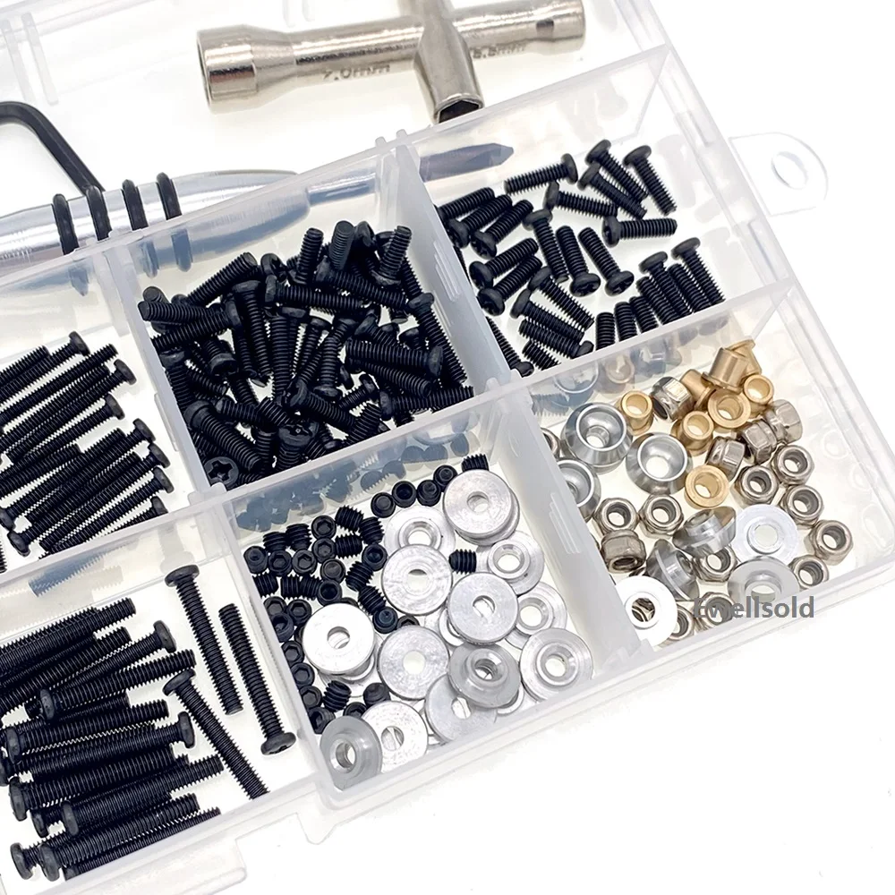 WPL MN D90 D91 MN99S WPL C14 C24 B24 B36 RC Car Screws Parts M2 M2.5 M3 Screw Fastener Cross Sleeve Hex Wrench Gasket Kit