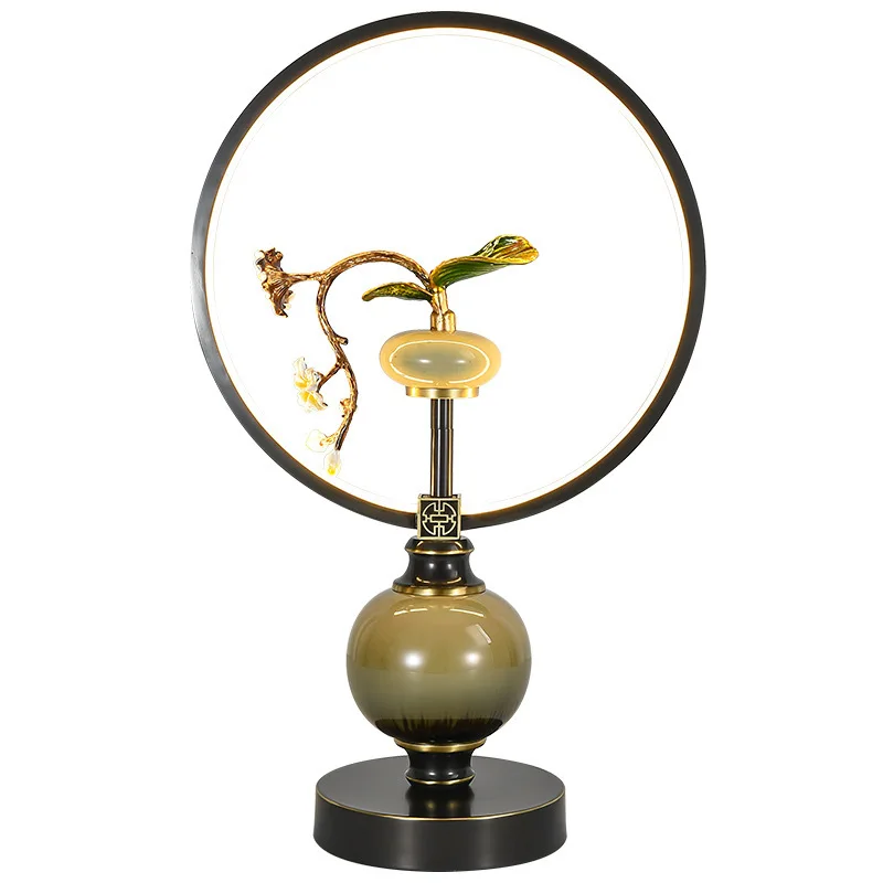 New Chinese ceramic retro bedroom bedside reading lamp decorative Led desk lamp living room
