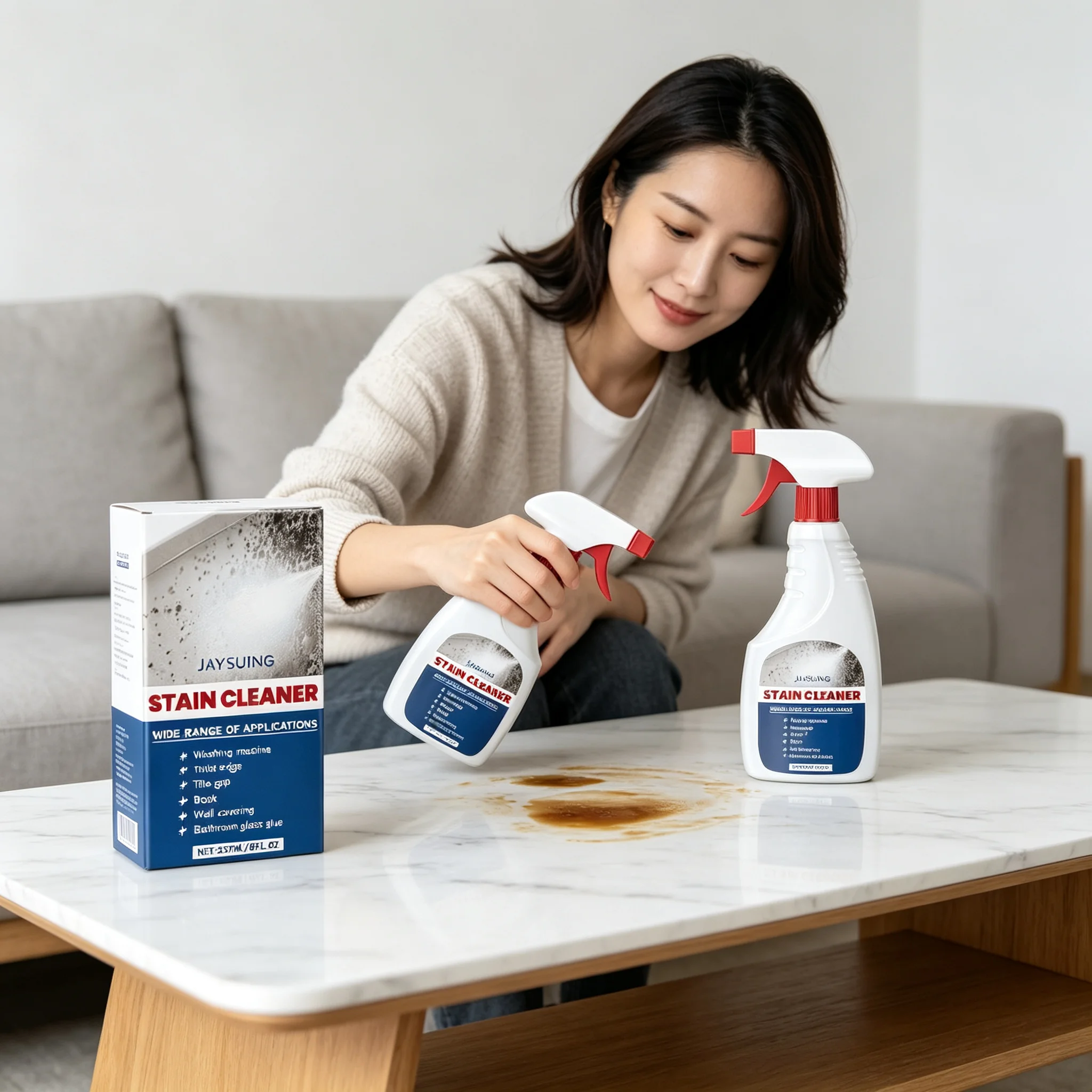 Jaysuing Stain Cleaner Spray Multifunctional Stain Remover Deep Cleaning for Tile Bathroom Glass Household Cleaner Spray 237ml
