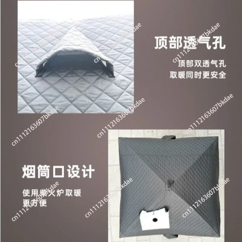 Outdoor 3-4person 4Season Sauna House with Thickened Warmth winter Fishing Tent Large Window/chimney Mouth quick Open Portable