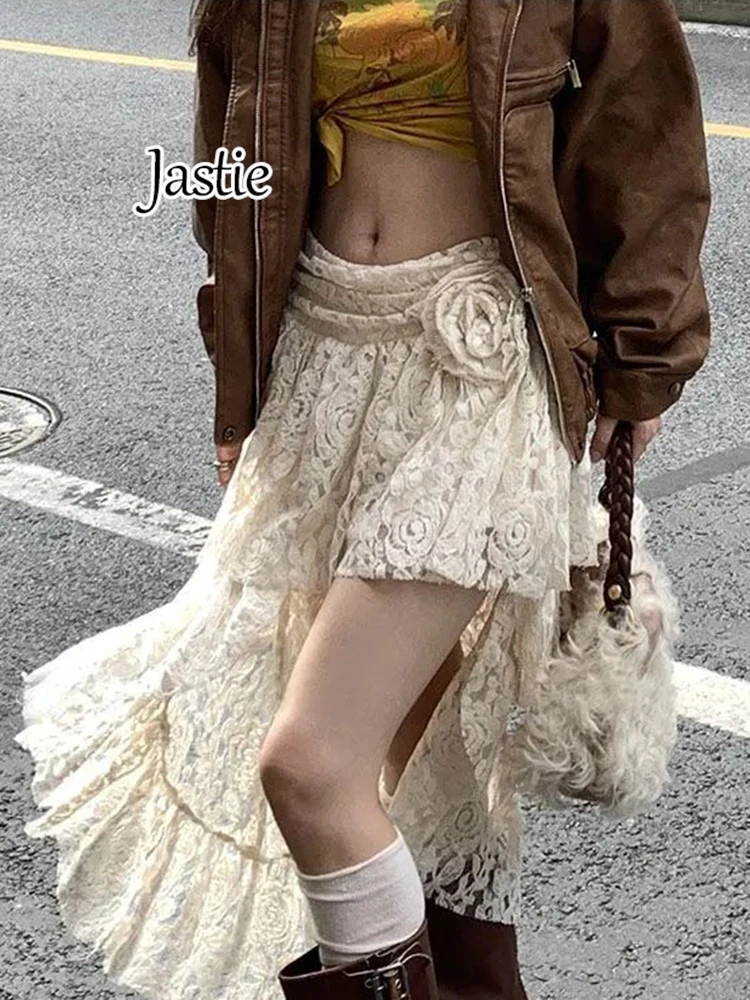 

Jastie Asymmetrical Skirts Women High Street Y2k Vintage Spring Soft Korean Style Ladies Chic Streetwear Kawaii All-match Faldas