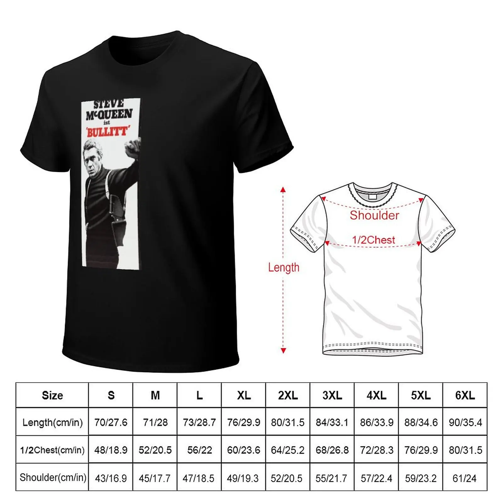 BULLITT STEVE T-Shirt Plus Size Summer Casual T-Shirt