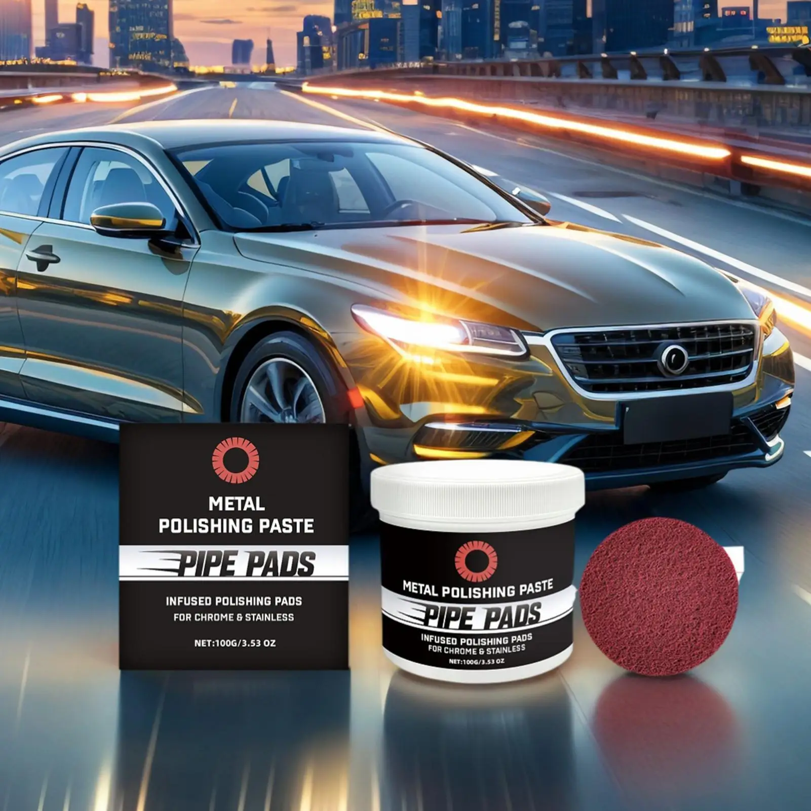 Pasta de remodelação 100g, removedor de limpeza de arranhões de polimento de metal para remover oxidação, descoloração, tubos de alumínio e latão, exaustão