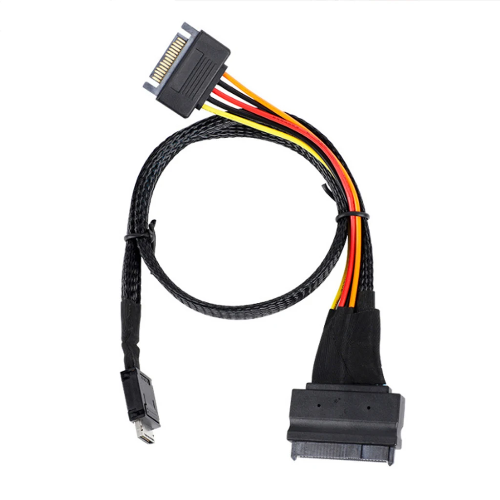 PCIE for Oculink SFF 8611 4I to U.2 SAS SFF 8639 High-speed Cable with SATA 15P Power Server Cable