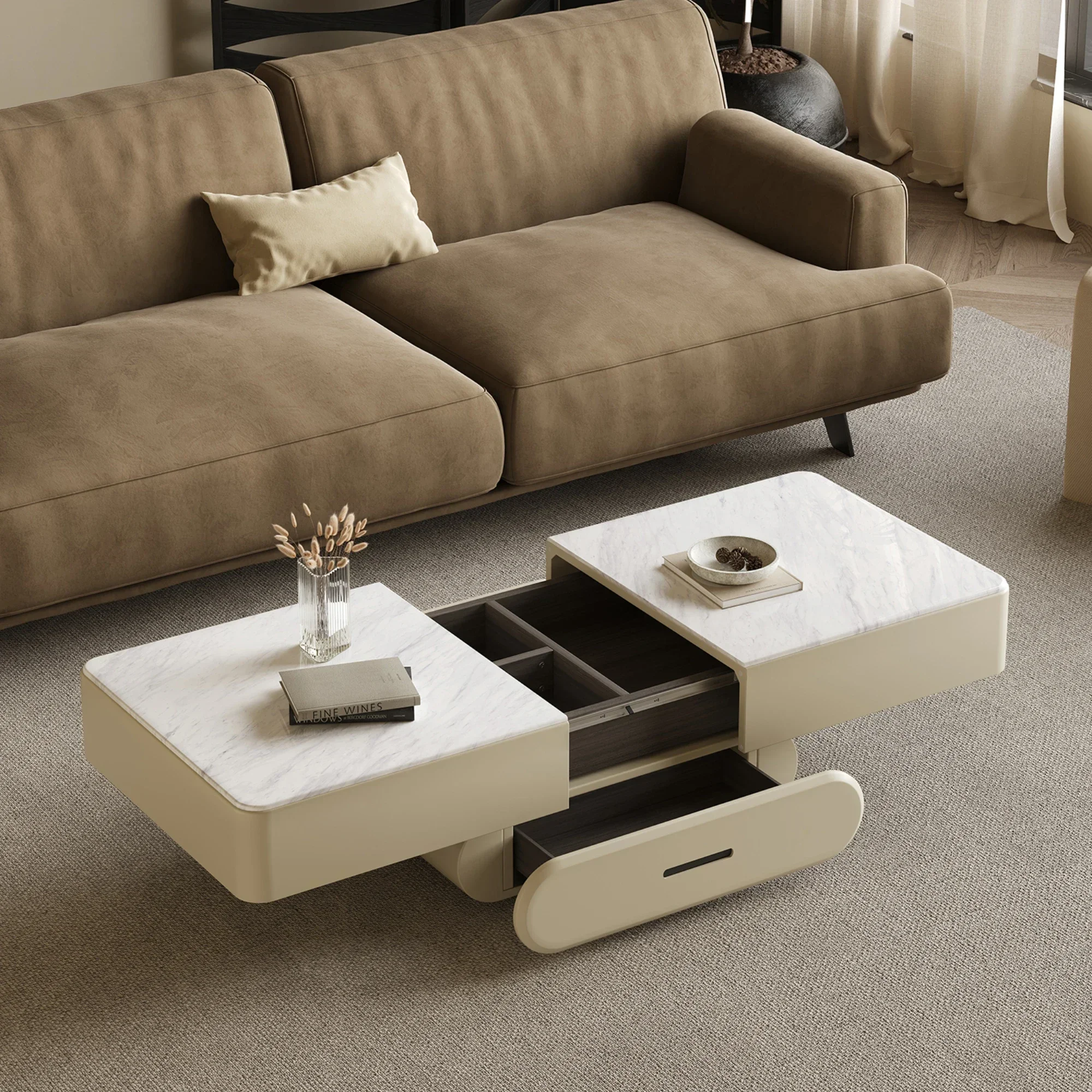 

Coffee Table Small Apartment High-Grade Artistic Rectangular Coffee Table Simple Modern