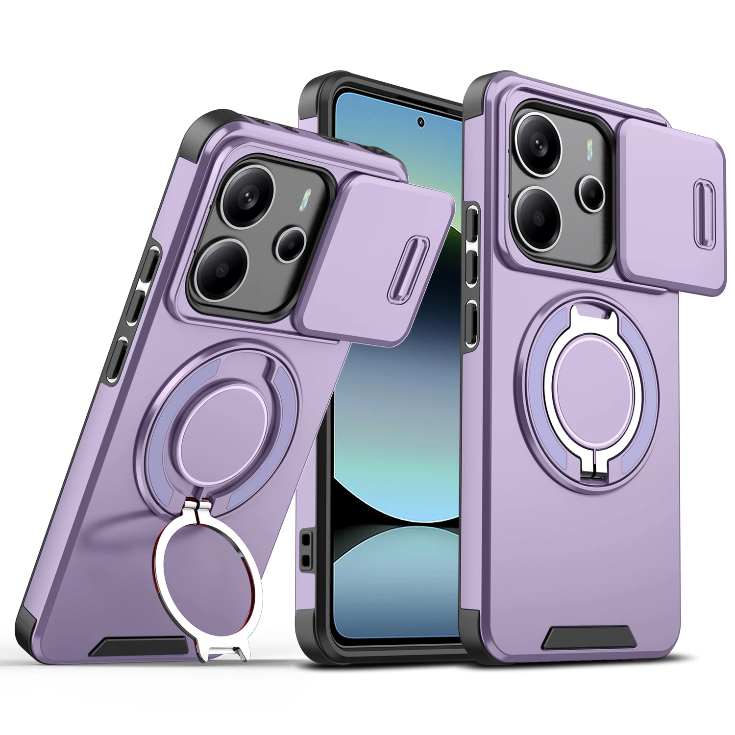 Für Xiaomi Redmi Note 14 Hülle Redmi Note 14 4G 5G Cover Magnetring-Panzerung Schiebe-Kameralinsen-Schutz Magsafe Kabelloses Laden Schutzhülle – Detail 14