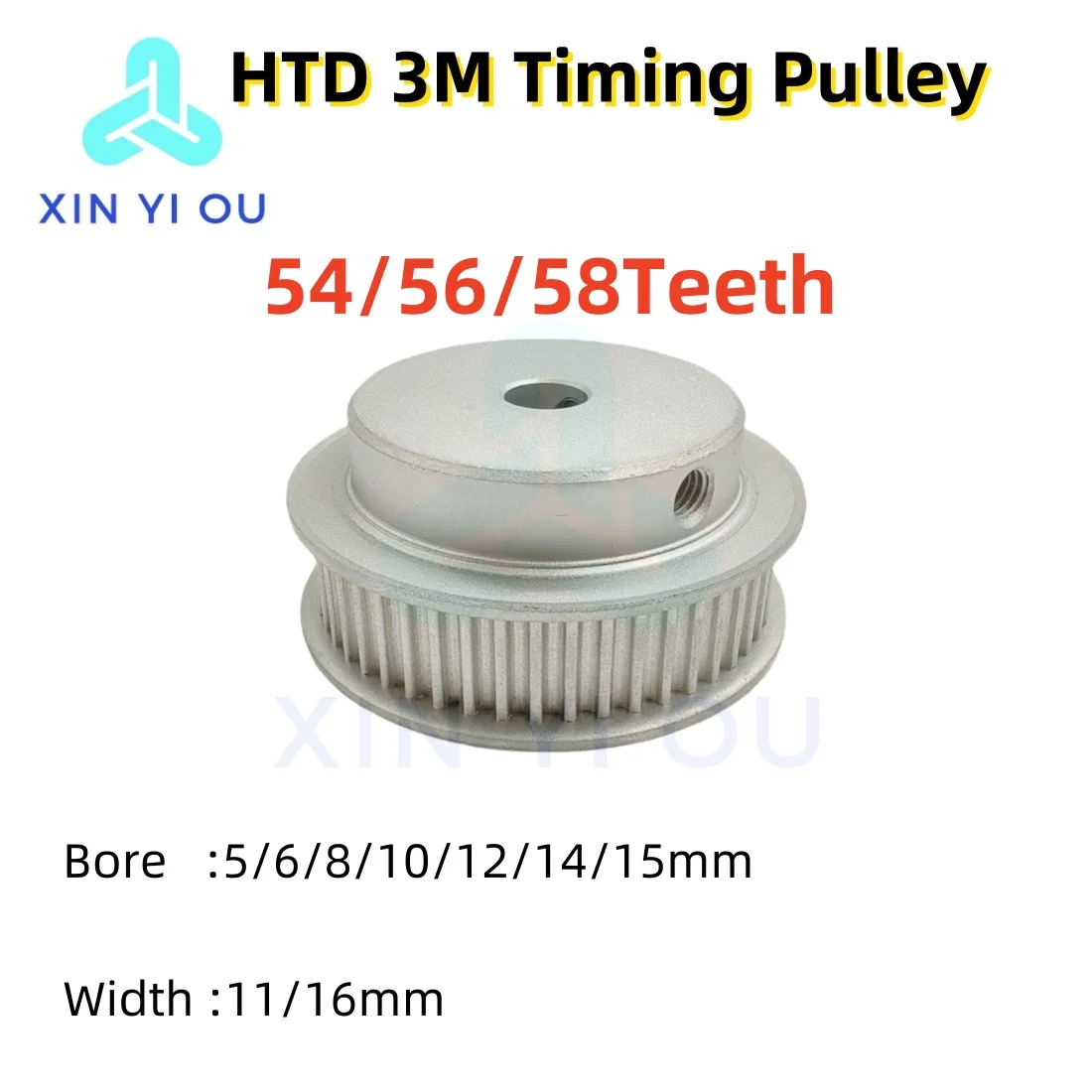 HTD 3M Timing Pulley 54/56/58teeth-BF Type Bore 5/6/8/10/12/14/15mm  Belt Width11/16mm3M Synchronous Wheel