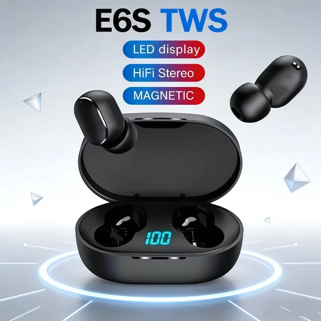 TWS E6S Fone Bluetooth écouteurs sans fil Bluetooth casque antibruit casque avec Microphone casque pour Huawei Xiaomi 1