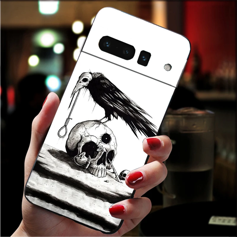 

Phone Case For Google Pixel 10 9 Pro XL 9A 8 7 6 Pro Pixel 8A 7A 6A Pixel 8 7 6 5 Animal Bird Crow Art Pattern
