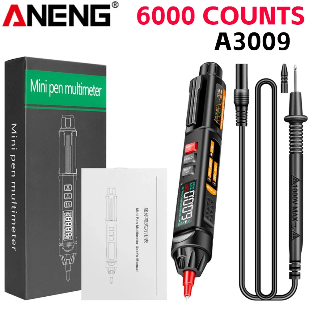 ANENG A3009 A3005 PRO Smart Voice Broadcast Multimeter Digital Voltmeter Ammeter 6000 Counts Voltage Tester LCD Auto Sensor Pen