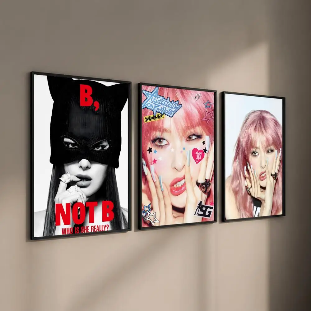 Idol Kang Seulgi Poster Self-adhesive Art Waterproof Paper Sticker Coffee House Bar Room Wall Decor