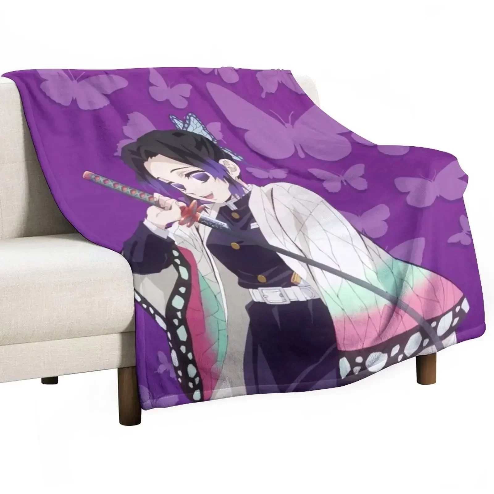 

Kochō Shinobu Throw Blanket Kid'S For Decorative Sofa Blankets