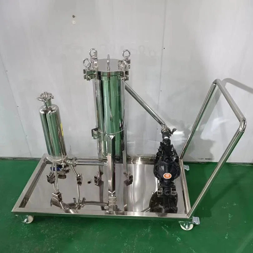 Sanitary Stainless Steel Bag Filter and 0.22 Micron Cartridge  Two Stage  Solution for Food  Beverage Filtration