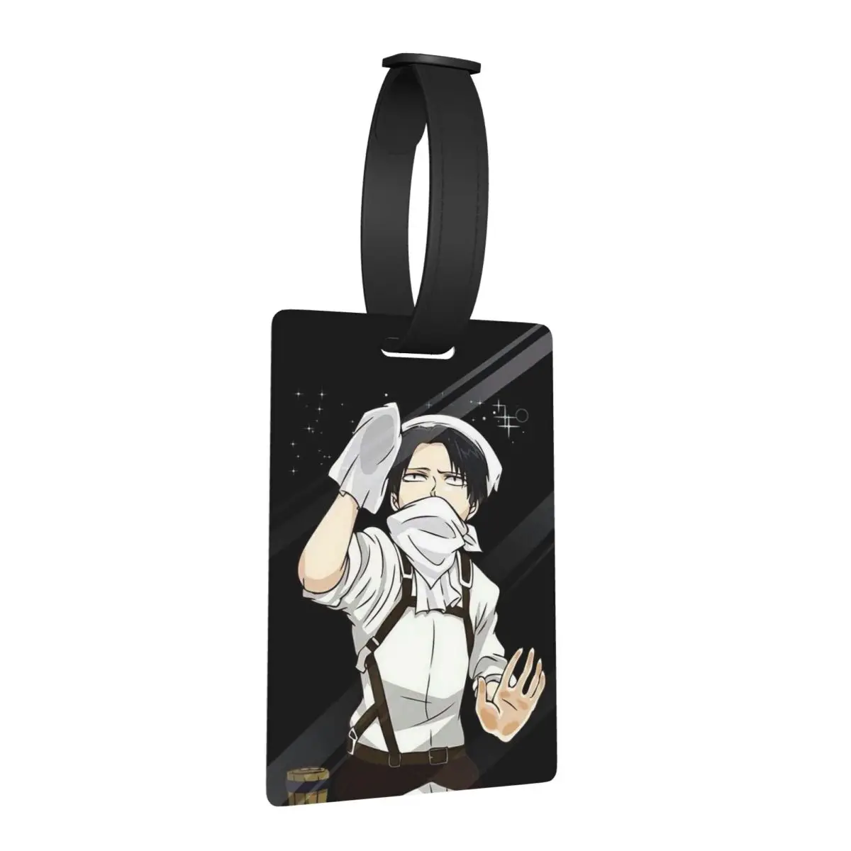 

Бирки для багажа с Леви Аккерманом из «Атаки Титанов», аксессуары для чемоданов, этикетки для путешествий, держатели для багажных бирок, идентификационные бирки с именем и адресом