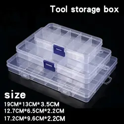 Tool Storage boxes Transparent Plastic box Screw Compartment Box Jewelry Earring Display Case Container Clear Terminal Organizer