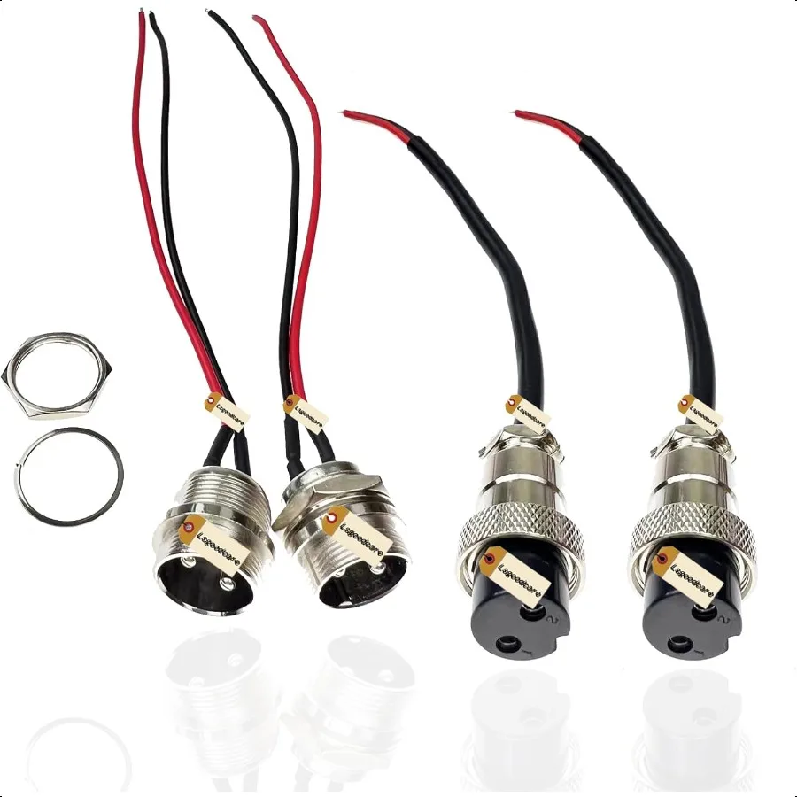 

Lsgoodcare 2Pcs GX202Pin Female 2Pcs Male Aviation Connector Power Cable Electrical Terminal Socket with Cable Aviation Connect