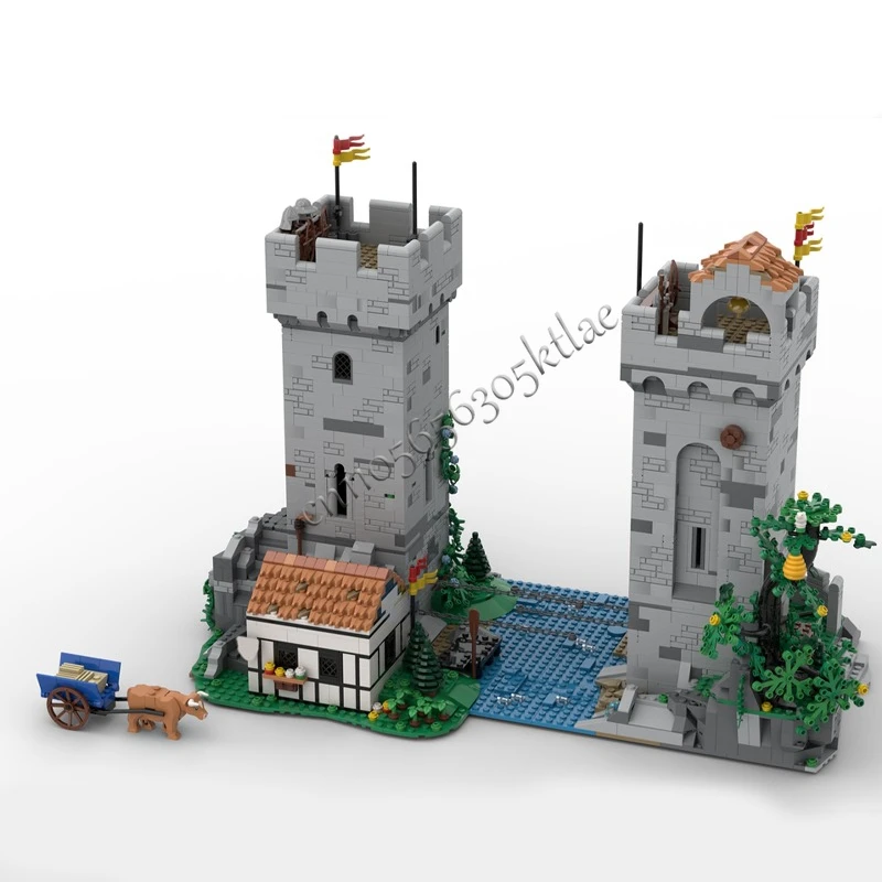 3395 Elementów MOC Średniowieczne Wieże Łańcuchowe Zamek Modularny Model Klocki Zestawy Edukacyjne Składanie DIY Klocki Zabawki Prezenty dla Dzieci
