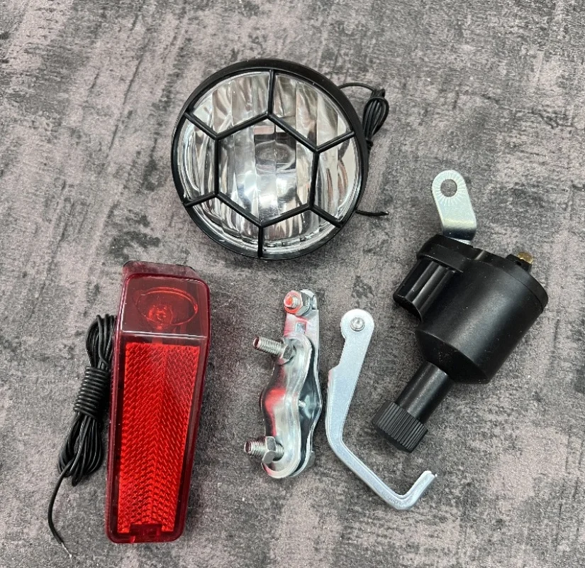 Q203 Brand Bicycle Dynamo Lights Set Safety No Batteries Needed Headlight Rear Friction All Bikes Bicicleta