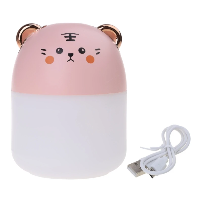 Umidificador de ar elétrico portátil de formato bonito 250  pulverizador de névoa legal USB com luz noturna atmosférica para