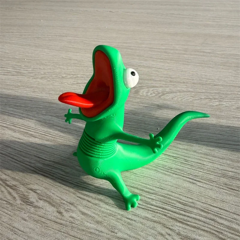 3D Printed Cute Lizard Tom Desktop Pendant Swinging Head Car Mini Decorative Pendant Anime Beaver Cute Lizard Cartoon Decor Gift