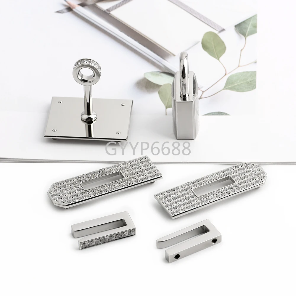 1/3/6Sets 100% Solid Steel Full Set Bag Lock Twist Locks For Handbags Shoulder Repair Eye Screw Decorative Buckle Accessories