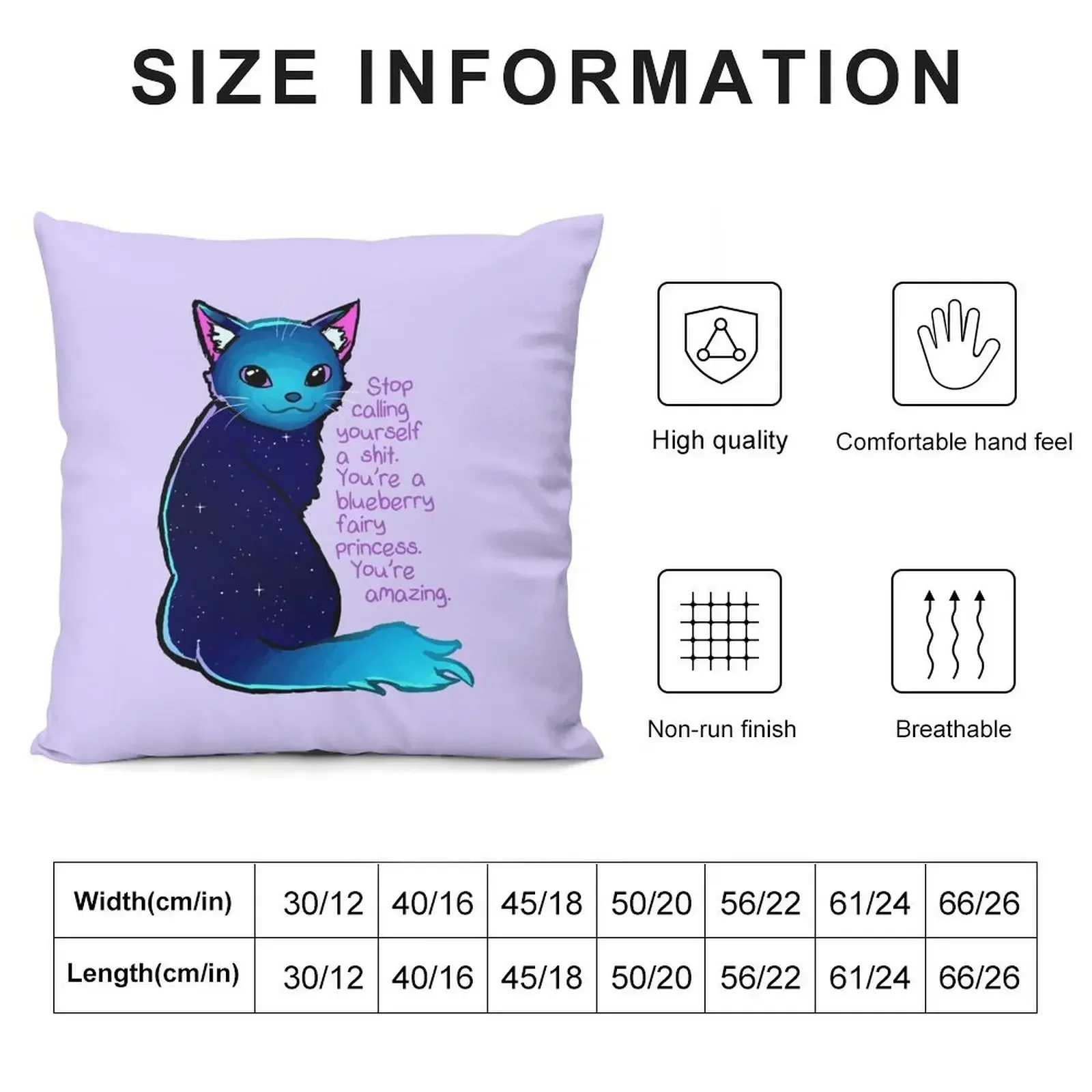 You're A Blueberry Fairy Princess Galaxy Cat Throw Pillow Rectangular Cushion Cover covers for pillows Pillow Cases pillow