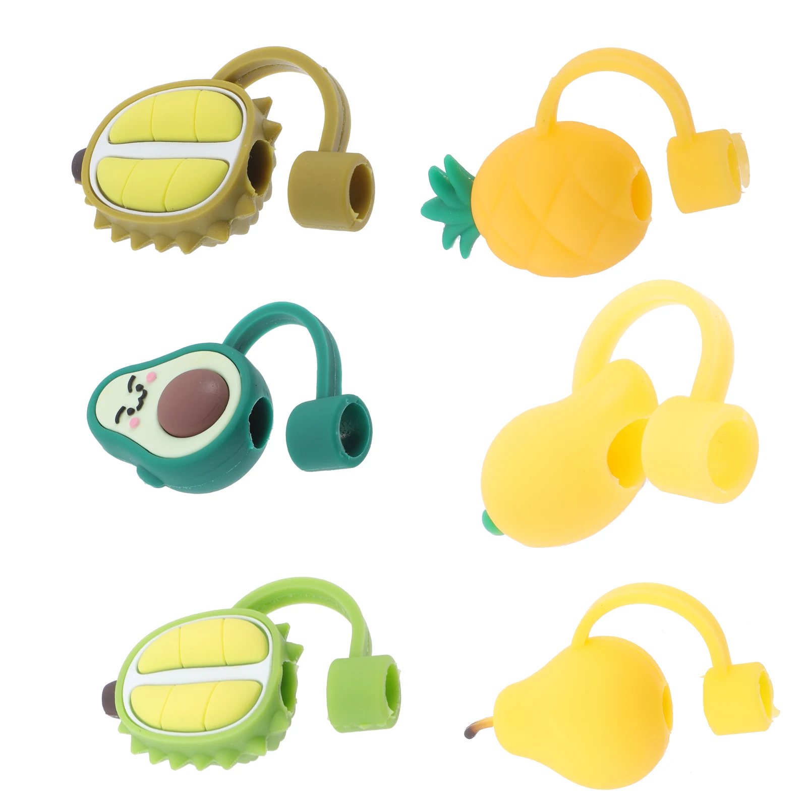

6pcs Straw Dust Covers Cute Silicone Tips Reusable Toppers Decorative Drinking Caps Bottle Straw Covers Safe Practical