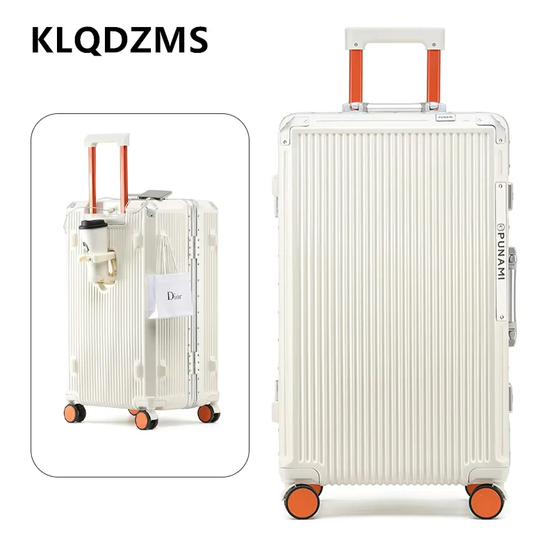 

KLQDZMS 20"24"26Inch Carry-on Travel Luggage Aluminum Frame Boarding Box ABS + PC Trolley Case Strong and Durable Suitcase