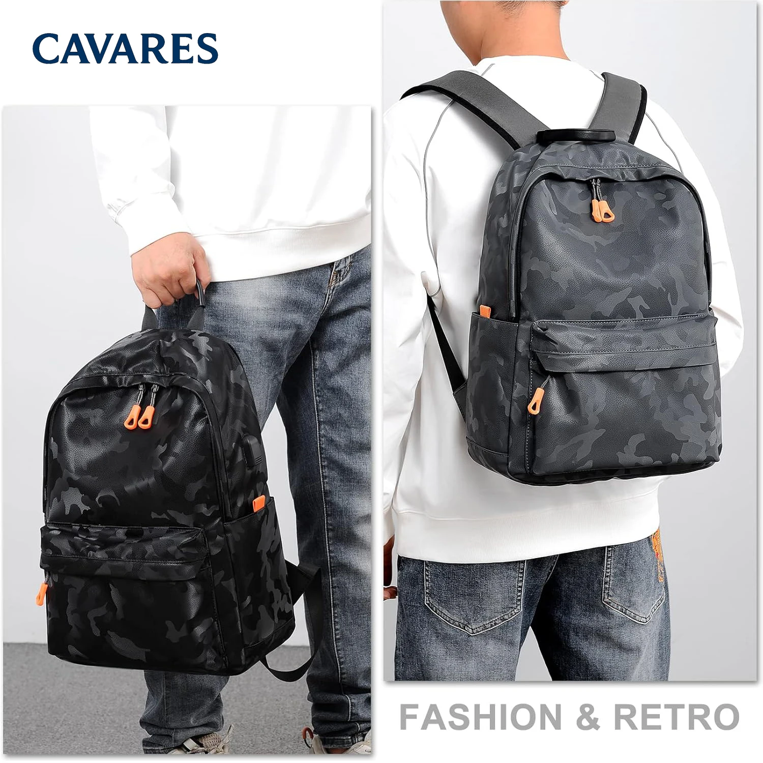 

Fashion College Student Backpack Sports Casual Wear-Resistant Waterproof Large Capacity Men's Travel Backpack14Inch Laptop Bag