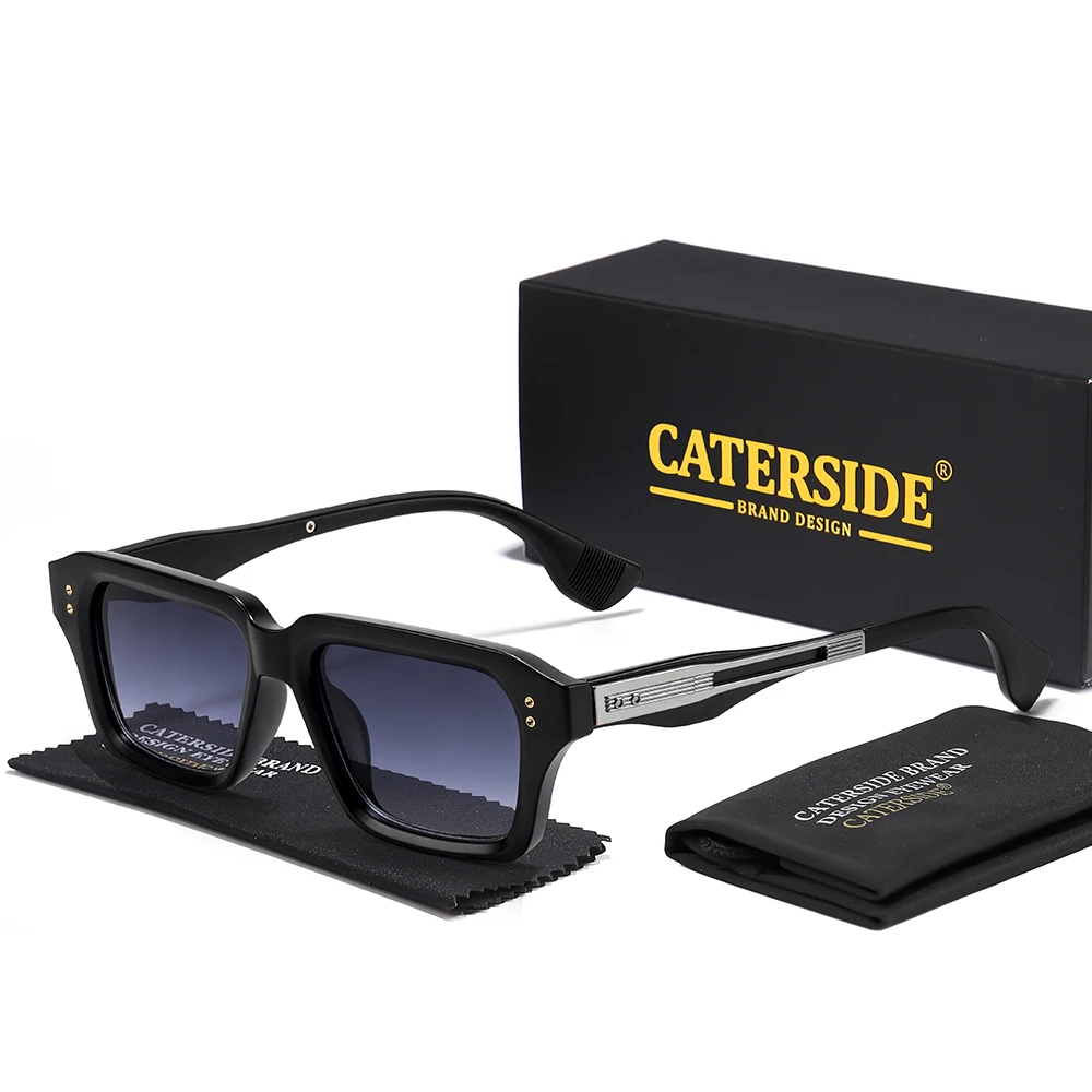 CATERSIDE Retro Quadratische Metall-Sonnenbrille für Männer, Modische Damen-Sonnenbrille, Outdoor-Reise-Fahrbrille, Dekorative Brille, UV400 – Detail 27