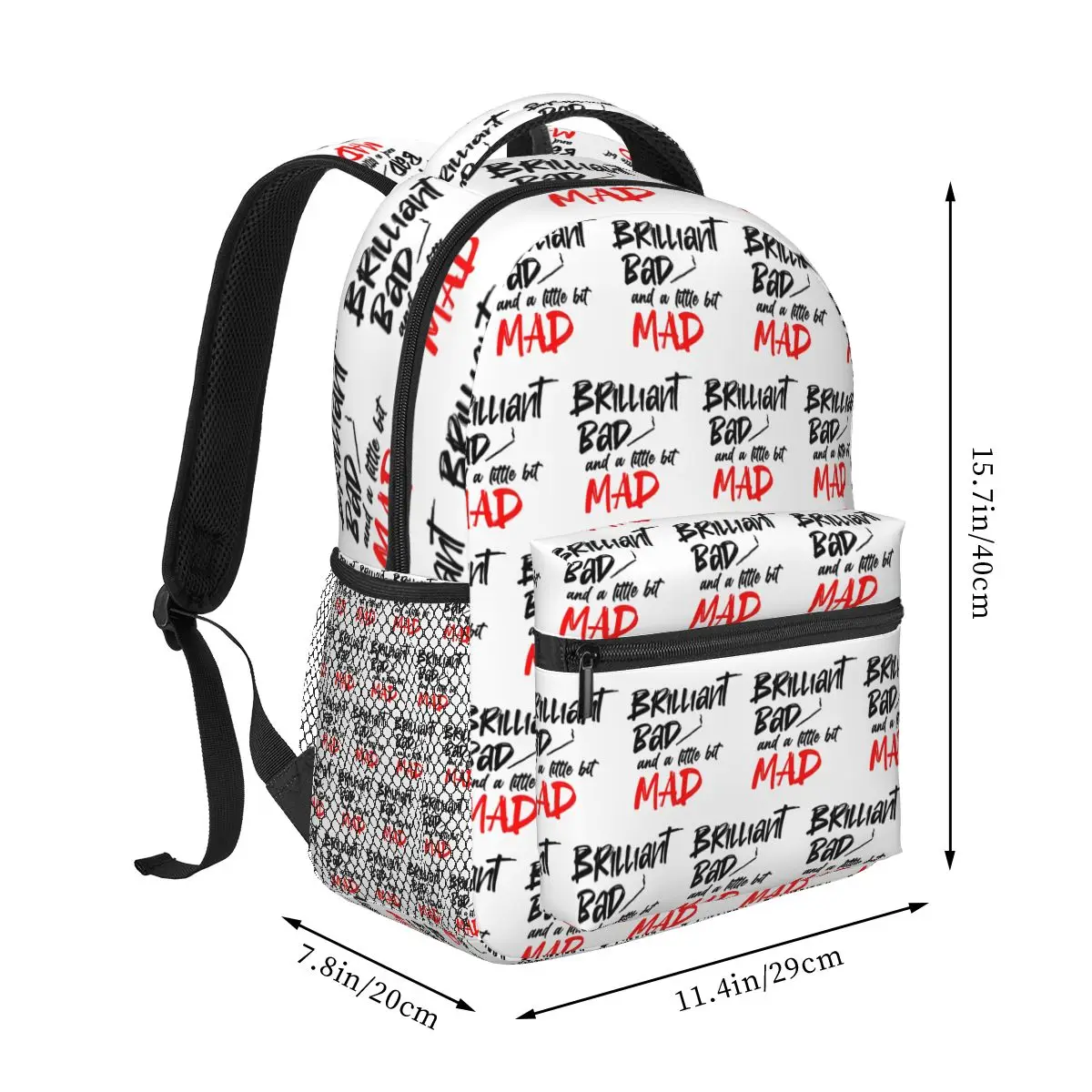 Brilliant, Bad And A Little Bit Mad Backpacks Boys Girls Bookbag Children School Bags Cartoon Laptop Rucksack Shoulder Bag