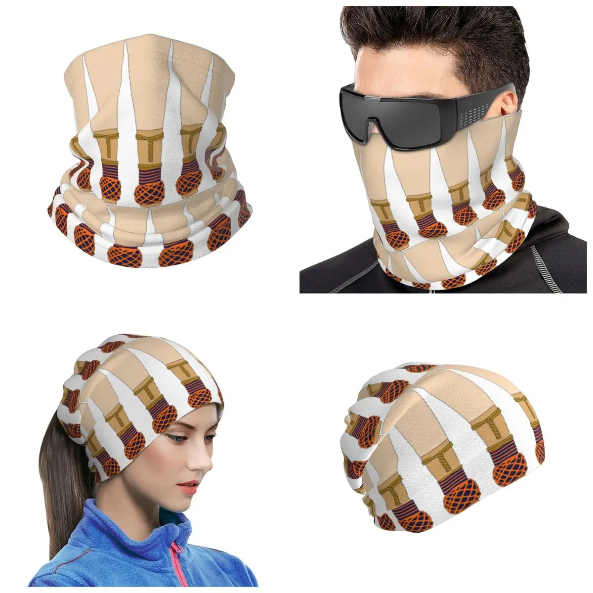 Bassoon Reed (Orange And Blue) Bandana Neck Gaiter Wrap Mask Scarf Outdoor Sports Balaclava For Men Women Adult Breathable