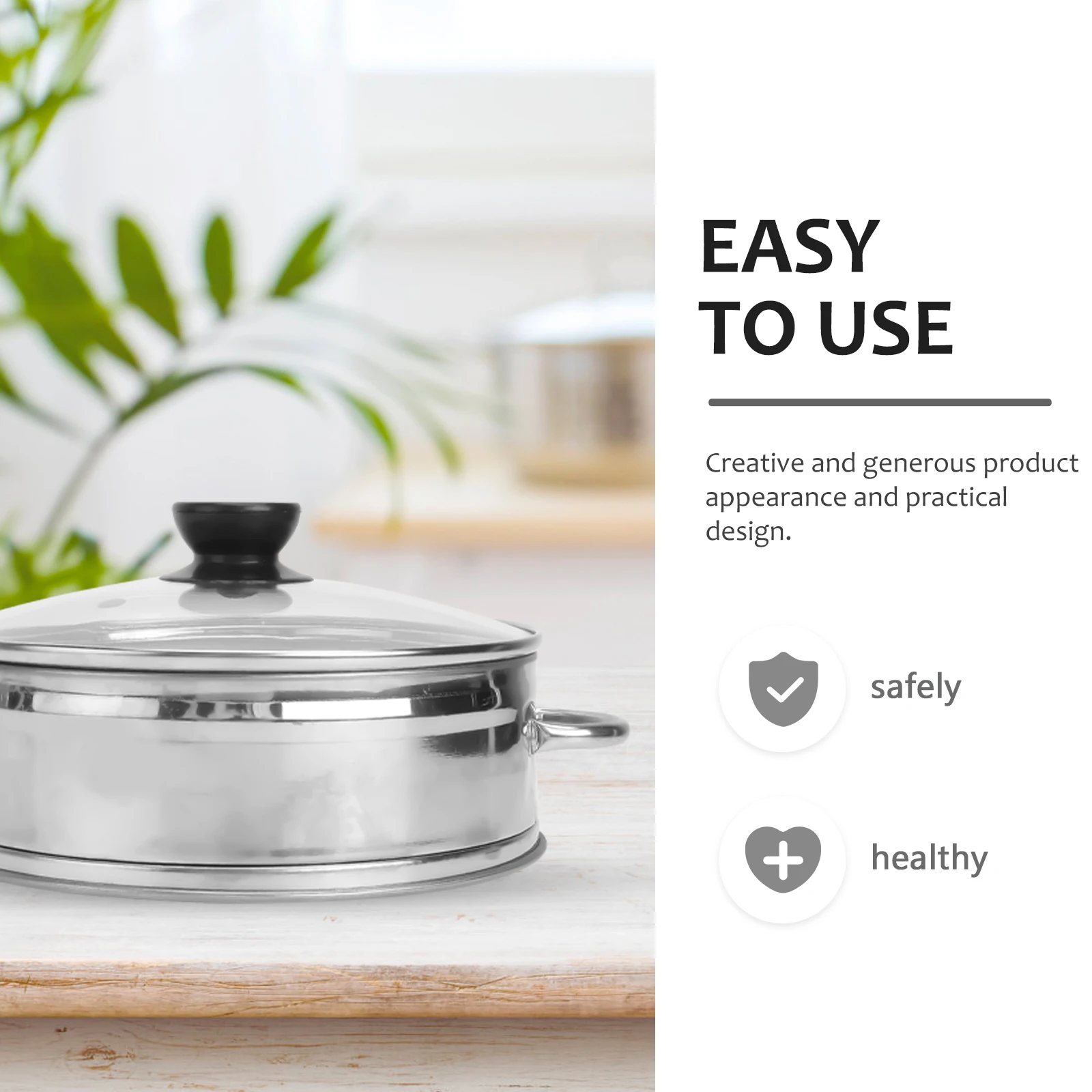 

1 set Bamboo Stainless Steel Food Reusable Kitchen Steamer Basket For Rice Eggs Vegetables Household Cooking Supplies