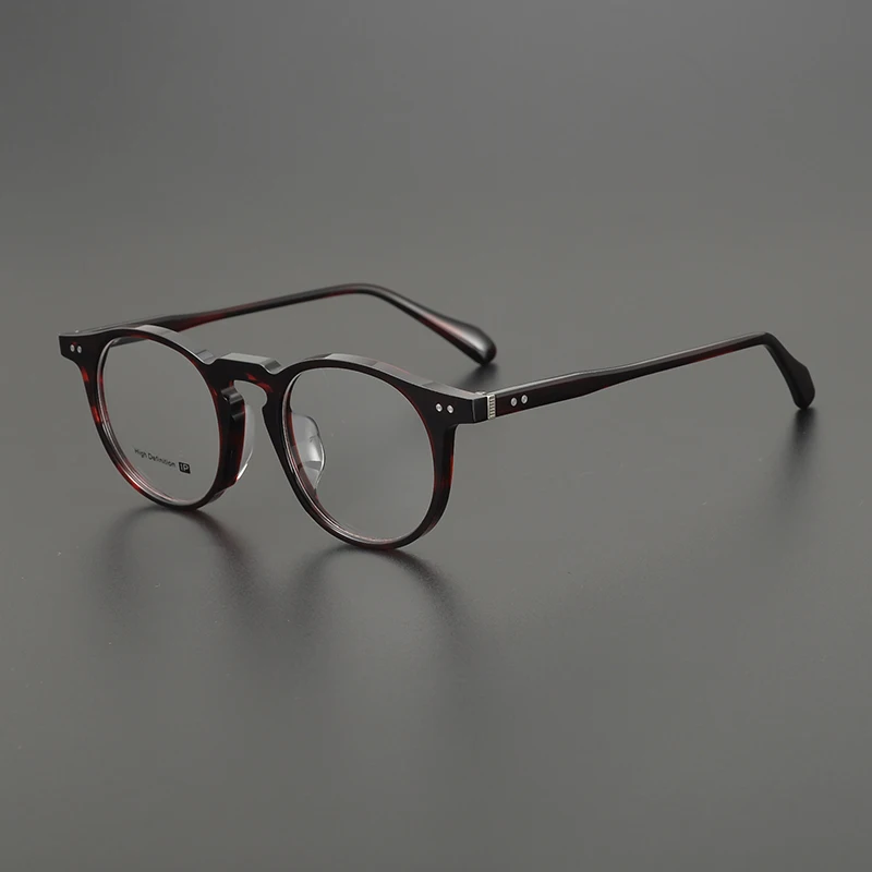 고품질 초경량 타원형 안경 프레임 대모갑 복고풍 패션 핑크 아트 비즈니스 캐주얼 광학 처방 안경