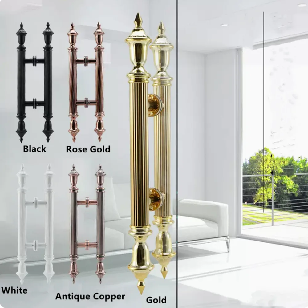 600 800 1000 1200mm European Fashion Gold Rose Gold Black Antique Bronze Hotel Villa Office Club Home Glass Wooden Door Handle