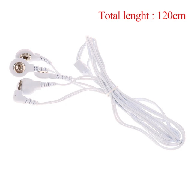 Elektroda do masażu wtyczka przewodu 3.5mm 4 /2 przyciski elektroda przewody przyłączeniowe kable połączeniowe do urządzenie do przezskórnej stymulacji nerwów TENS cyfrowego