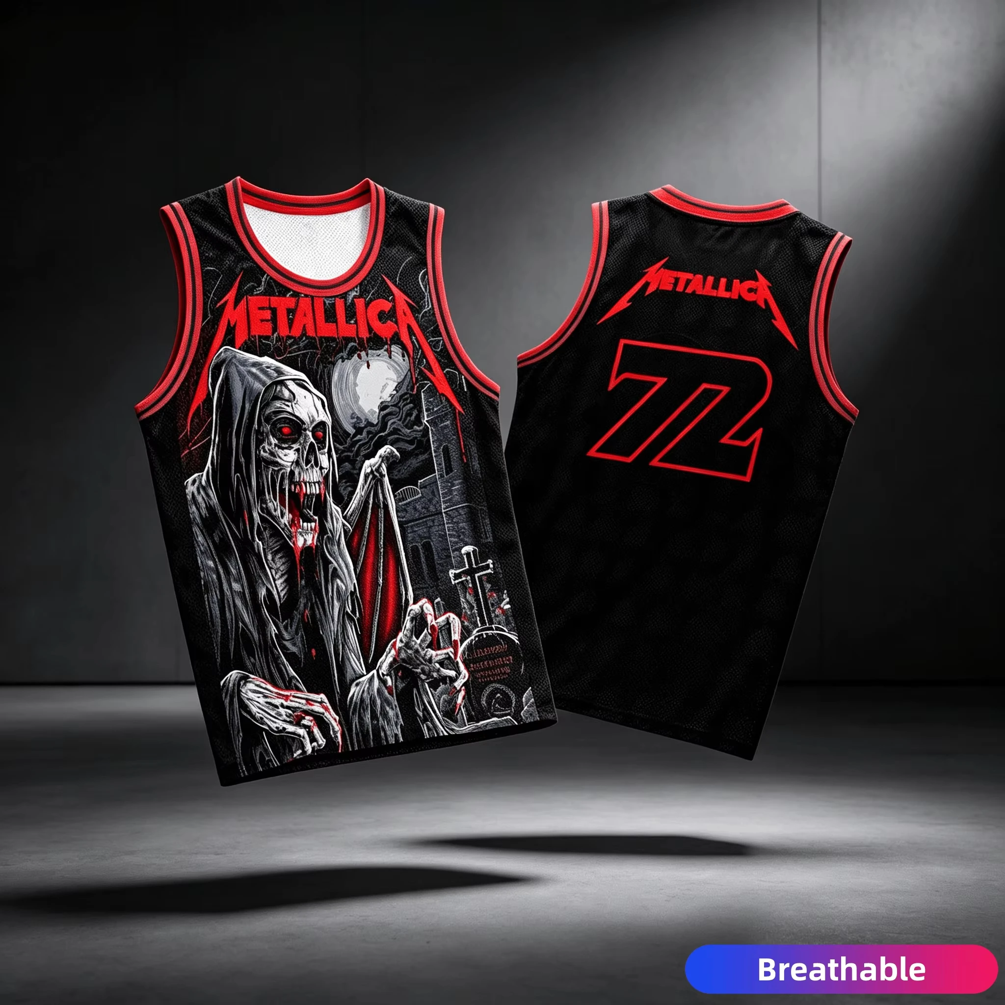 2026 New Metallica World Tour Fan Basketball Suit Summer Sports Tank Top Breathable Quick Drying Tank Top Family Match Fashion