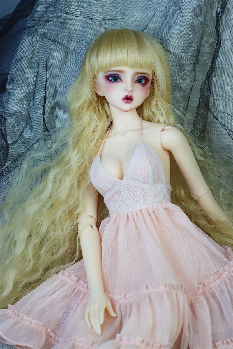 【Hoge Kwaliteit 1/3 Vrouwelijke Sexy Deep V-Sling Jurk Roze Kanten Rugloze Prinses Cake Rok Voor Bjd Actiefiguur Body Model