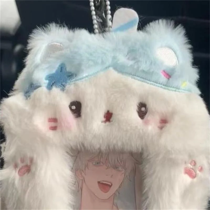 Idol Photo Protective Cover Cute Cat Kitten Rabbit Plush Card Holder Photocard Case Bag Keyring Pendant Student Card Holder Gift