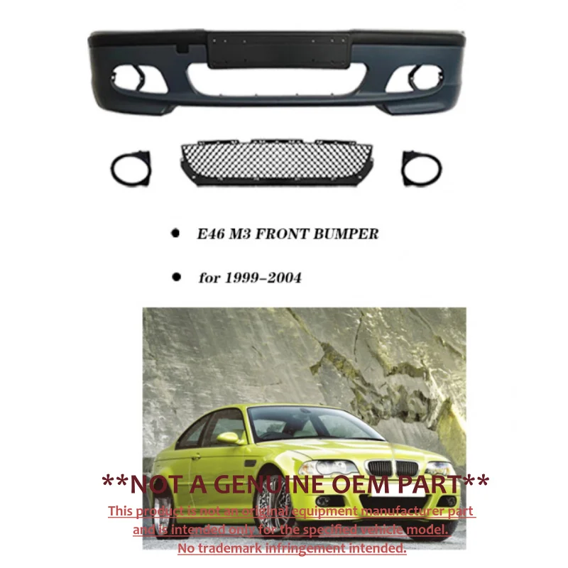 For BMW 3 Series E46 1999‑2004 Upgrade M3 Style Front Bumper Body Kit Modification Accessories