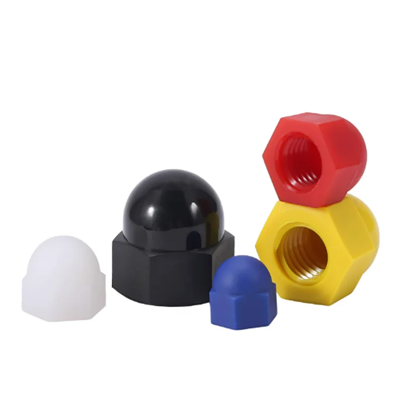 Hochwertige Nylonmuttern M3 - M20, Sechskantmuttern, dekorative Kappenmuttern